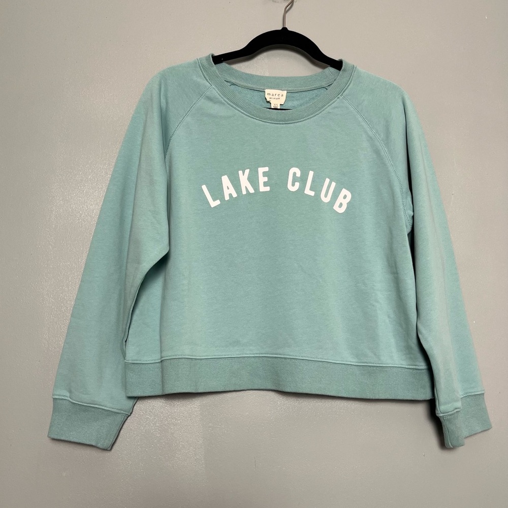 Marea by Liz Joy Lake Club Crewneck Sweatshirt - Aqua